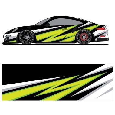 Yarış arabası otomotiv, arka plan, marka tasarımı, kamuflaj, araba çıkartması için yarış vinili çıkartmasının soyut grafik tasarımı