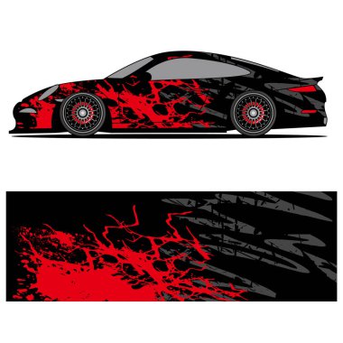 Abstract graphic design of racing vinyl sticker for racing car automotive, background, branding design, camouflage, car sticker clipart