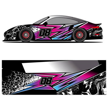 Abstract graphic design of racing vinyl sticker for racing car automotive, background, branding design, camouflage, car sticker clipart