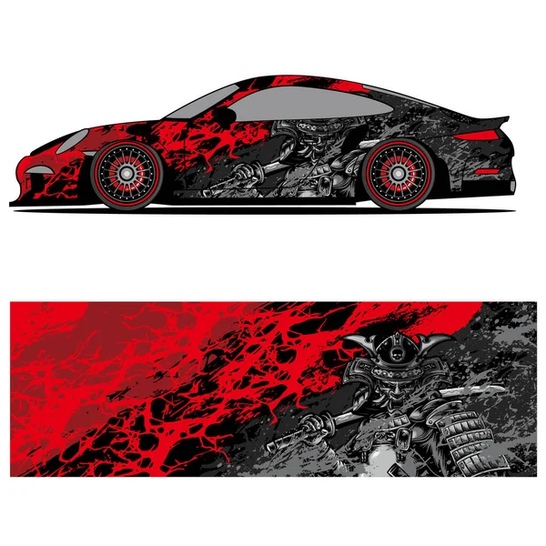 Abstrakcyjny Projekt Graficzny Wyścigowych Naklejek Winylowych Samochodów Wyścigowych Tło Projekt — Wektor stockowy