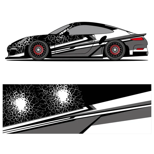 Abstrakcyjny Projekt Graficzny Wyścigowych Naklejek Winylowych Samochodów Wyścigowych Tło Projekt — Wektor stockowy