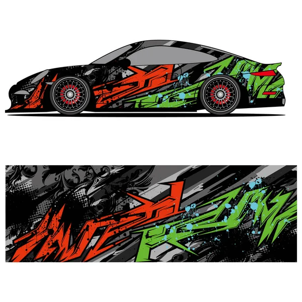 赛车用乙烯贴纸的抽象图设计 品牌设计 汽车贴纸 — 图库矢量图片