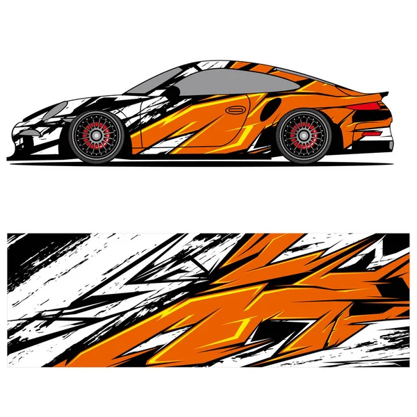 Diseño Gráfico Abstracto Pegatina Vinilo Carreras Para Automóviles Carreras Fondo — Vector de stock