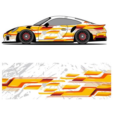 Yarış arabası otomotiv, arka plan, marka tasarımı, kamuflaj, araba çıkartması için yarış vinili çıkartmasının soyut grafik tasarımı