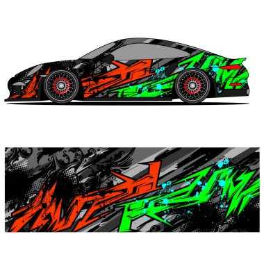 Tam ambalajlı yarış arabası soyut vinil etiket seti otomobil, otomobil, otomotiv, arkaplan, marka tasarımı, kamuflaj, araba çıkartması, 