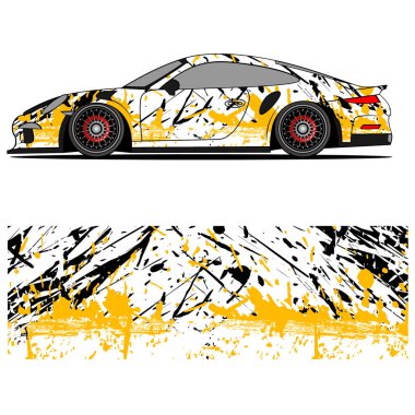 Tam ambalajlı yarış arabası soyut vinil etiket seti otomobil, otomobil, otomotiv, arkaplan, marka tasarımı, kamuflaj, araba çıkartması, 