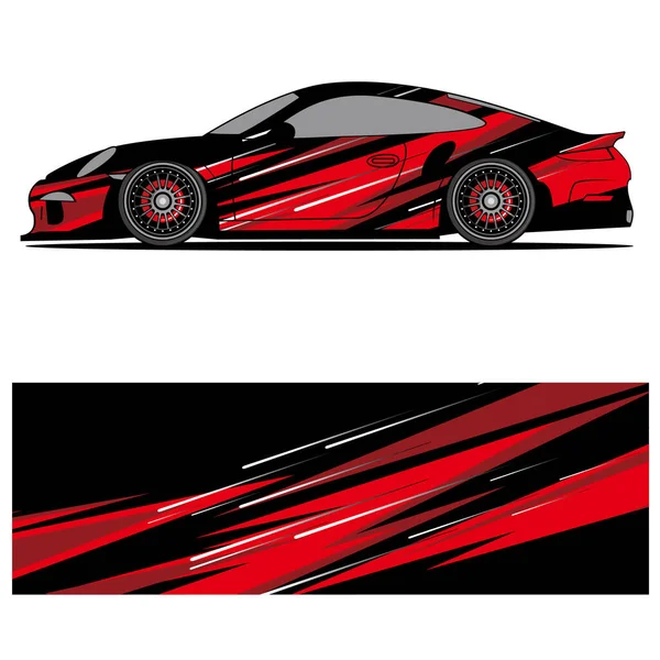 要約レースカーのためのレースビニールステッカーのグラフィックデザイン自動車 ブランディングデザイン 車のステッカー — ストックベクタ
