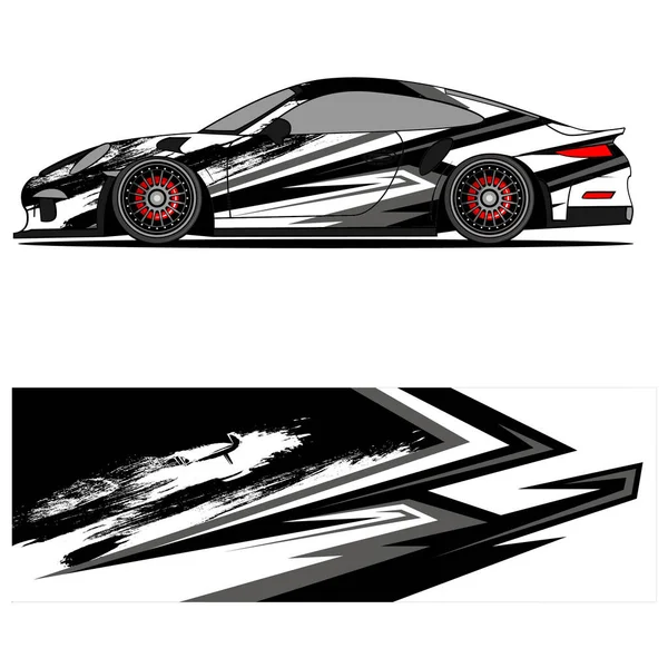 Conception Graphique Abstraite Autocollant Vinyle Course Pour Voiture Course Automobile — Image vectorielle