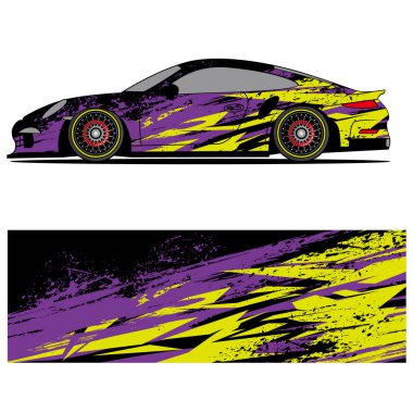 Yarış arabası reklamları için yarış vinili çıkartmasının soyut grafik tasarımı