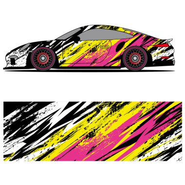 Yarış arabası reklamları için yarış vinili çıkartmasının soyut grafik tasarımı