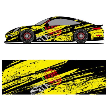 Yarış arabası reklamları için yarış vinili çıkartmasının soyut grafik tasarımı
