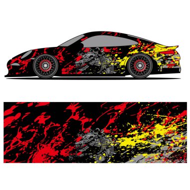 Yarış arabası reklamları için yarış vinili çıkartmasının soyut grafik tasarımı