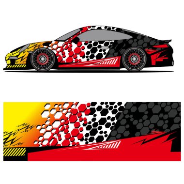 Yarış arabası reklamları için yarış vinili çıkartmasının soyut grafik tasarımı