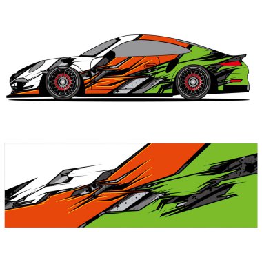Yarış arabası reklamları için yarış vinili çıkartmasının soyut grafik tasarımı