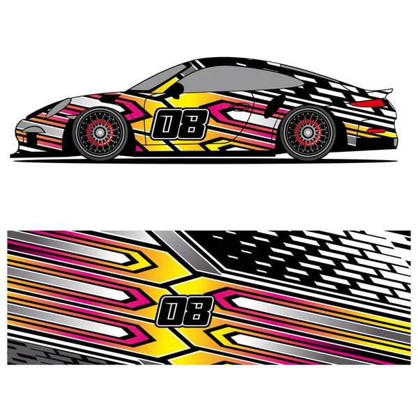 Abstract Graphic Design Racing Vinyl Sticker Racing Car Advertising — Stock Vector