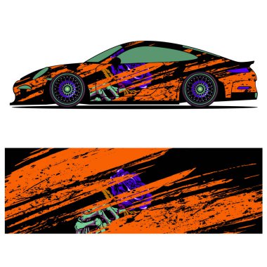 Yarış arabası reklamları için yarış vinili çıkartmasının soyut grafik tasarımı