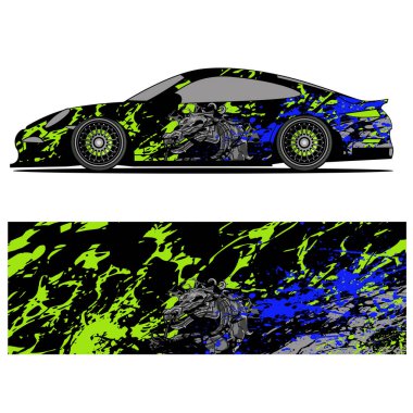 Yarış arabası reklamları için yarış vinili çıkartmasının soyut grafik tasarımı