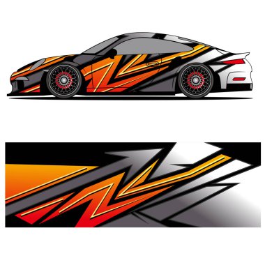 Yarış arabası reklamları için yarış vinili çıkartmasının soyut grafik tasarımı