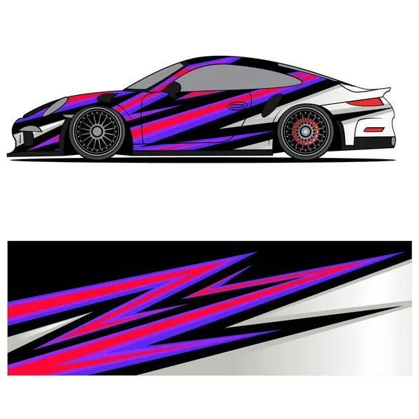 Abstrakcyjny Projekt Graficzny Wyścigowej Naklejki Winylowej Reklamy Samochodów Wyścigowych — Wektor stockowy