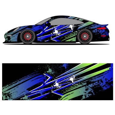 Yarış arabası reklamları için yarış vinili çıkartmasının soyut grafik tasarımı