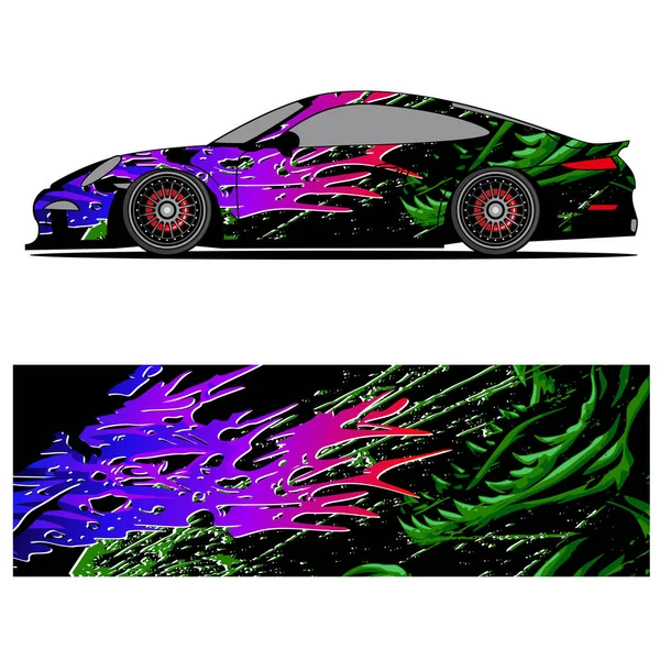Conception Graphique Abstraite Autocollant Vinyle Course Pour Publicité Automobile Course — Image vectorielle