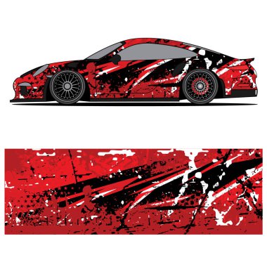 Yarış arabası otomotiv, arka plan, marka tasarımı, kamuflaj, araba çıkartması için yarış vinili çıkartmasının soyut grafik tasarımı