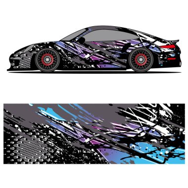 Yarış arabası otomotiv, arka plan, marka tasarımı, kamuflaj, araba çıkartması için yarış vinili çıkartmasının soyut grafik tasarımı