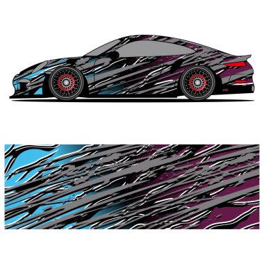 Yarış arabası otomotiv, arka plan, marka tasarımı, kamuflaj, araba çıkartması için yarış vinili çıkartmasının soyut grafik tasarımı