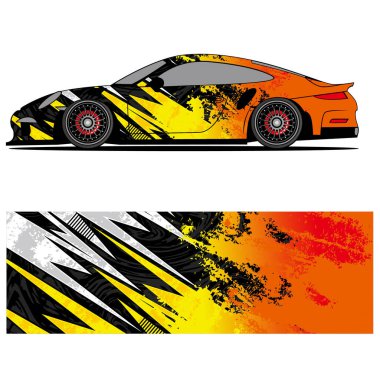 Araba tasarımı üniforma vektörü soyut vinil etiket yazdırma.