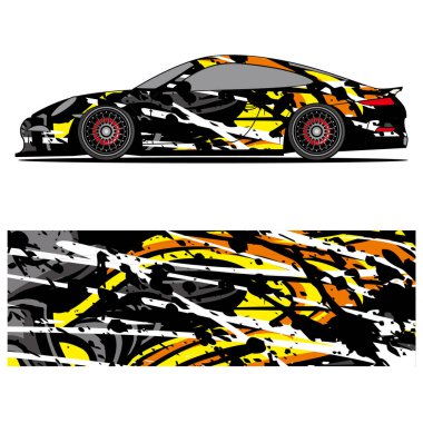 Araba tasarımı üniforma vektörü soyut vinil etiket yazdırma.