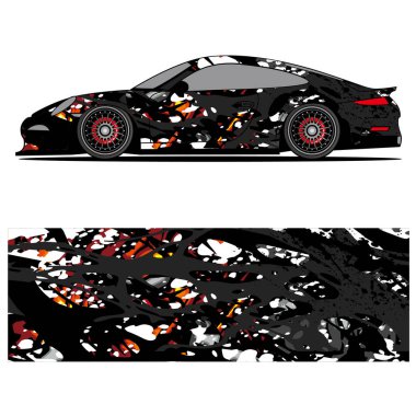 Araba tasarımı üniforma vektörü soyut vinil etiket yazdırma.