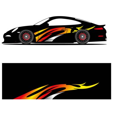 Araba tasarımı üniforma vektörü soyut vinil etiket yazdırma.