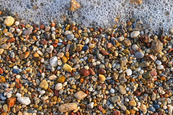 Bunte Kieselsteine Und Meerschaum Strand — Stockfoto