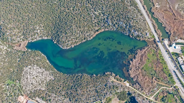 Aerial view of a wetland in Demre. Antalya,Turkey.