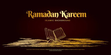 Soyut altın el Ramazan kareem arkaplanını çiz