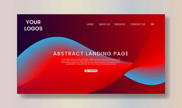 Gradient Abstract Dynamic Colorful Flow Background Website Landing Page Template — Stock Vector