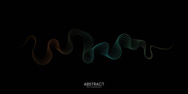 Renkli çizgileri olan vektör soyut dalgalar. Yapay zeka teknolojisi, dijital, iletişim, bilim, müzik kavramı için arkaplan