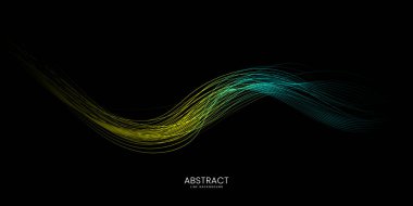 Renkli çizgileri olan vektör soyut dalgalar. Yapay zeka teknolojisi, dijital, iletişim, bilim, müzik kavramı için arkaplan