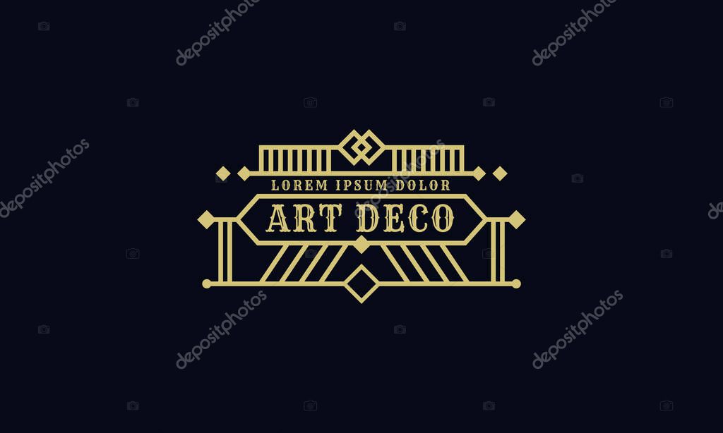 Vintage in art deco badge logo design. Retro style graphic design