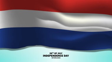 Hollanda Vektör Arkaplanının Bağımsızlık Günü. Bayrak, Kutlama Kartı, Davetiye veya Tatil Posteri için 26 Temmuz İllüstrasyon Tasarımı.