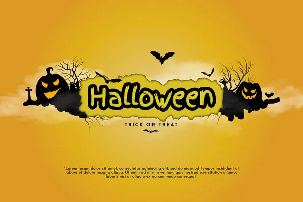 Joyeux Halloween Tour Traiter Fond Effrayant Avec Des Chauves Souris — Image vectorielle