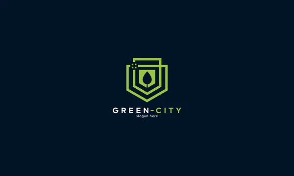 Green City Logo Tasarım Şablonu — Stok Vektör