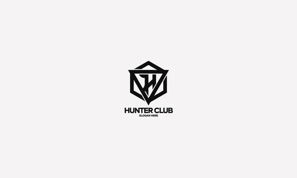 Letter Hunter Logo Ontwerp Sjabloon Vector Grafische Branding Element — Stockvector