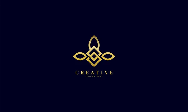 Abstraktní Elegantní Linie Zlaté Luxusní Květinové Logo Moderním Stylem — Stockový vektor