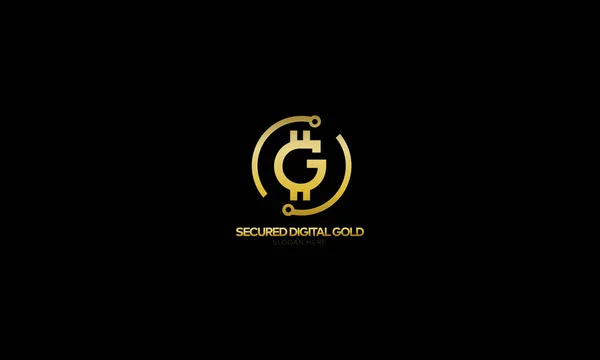 Písmeno Gold Logo Připojení Technologie Digitální Zlatá Měna Datový Koncept Stock Ilustrace