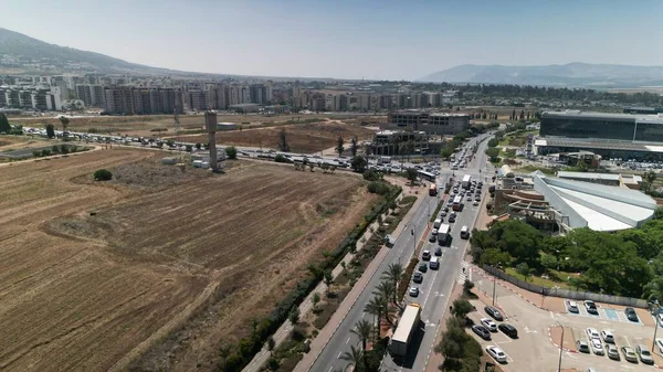 İsrail ülkesi. Afula şehri. Drone DJI mini-3 profosyoneli ile atış. Yeni yerleşim alanı.