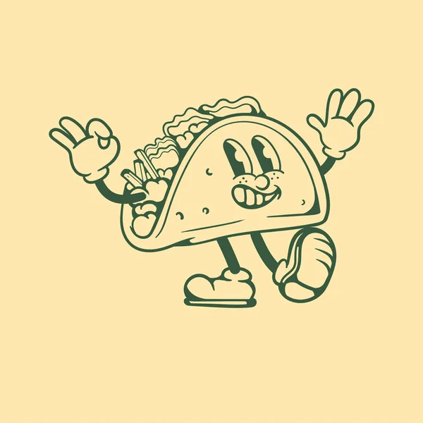 Taco Nun Klasik Karakter Tasarımı — Stok Vektör