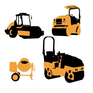 Yol silindiri vektör tasarımı kümesi