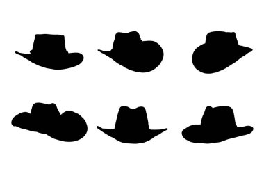 Kovboy şapkalarının siluetleri vektör tasarımı