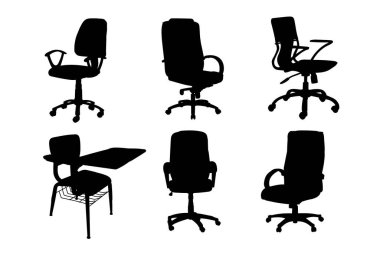 Masa sandalyelerinin siluetleri.